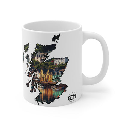 Portree Isle of Skye Scotland Map Mug, Coffee Cup, Tea Cup, Scottish Art, Scottish Landmark, Scenery, Nature, White