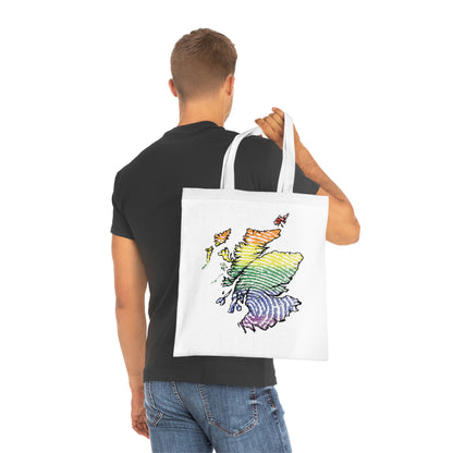 Scotland Pride Fingerprint Map Cotton Tote Bag