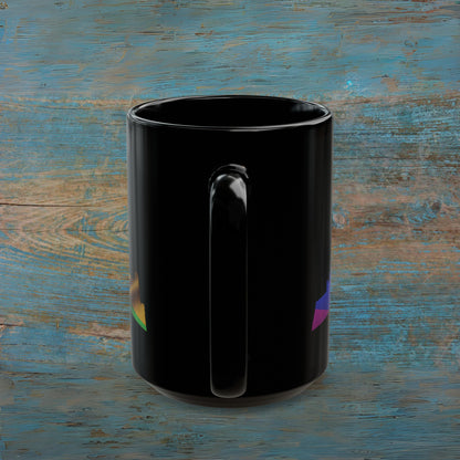 Edinburgh Castle Pride Flag Art Mug, Black