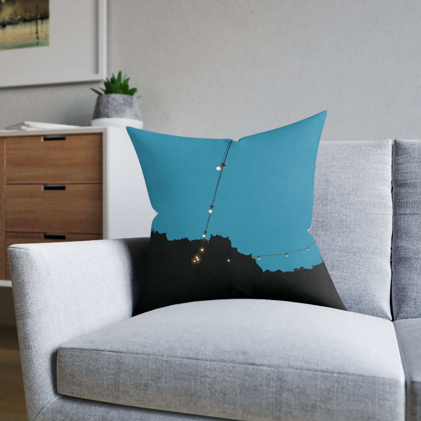 Coussins carrés Scotland Art Silhouette : différentes tailles
