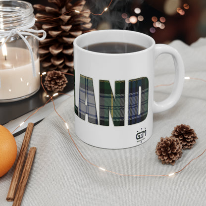 Scotland Tartan Mug - Gordon Dress, Coffee Cup, Tea Cup, Scotland, White