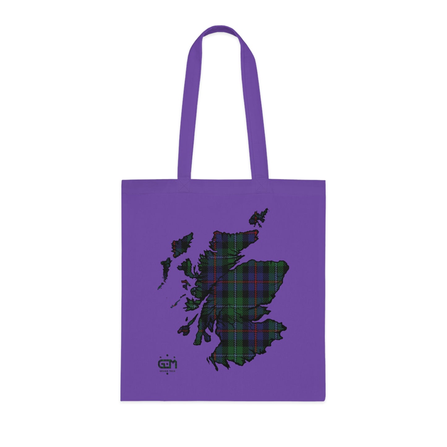 Reversible Scotland Tartan Map Cotton Tote Bag - Argyle Tartan