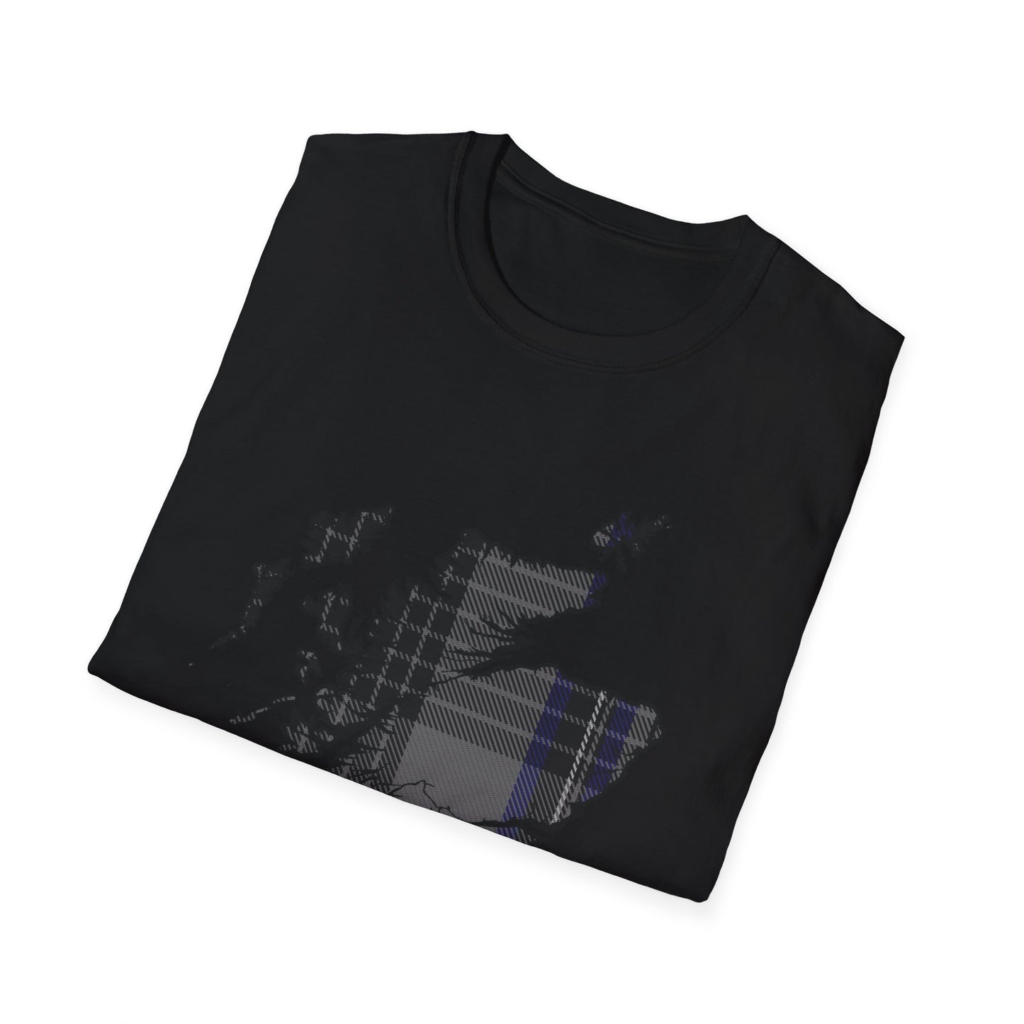 Tartan Scotland Map Softstyle Unisex T-Shirt - Hood Tartan Tee