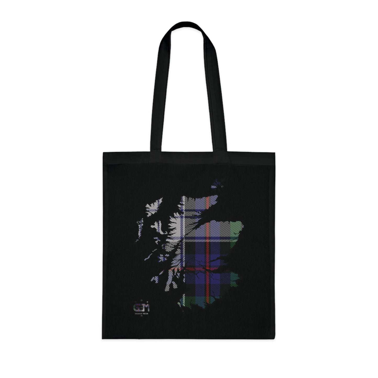 Reversible Scotland Tartan Map Cotton Tote Bag - Argyle Dress Tartan