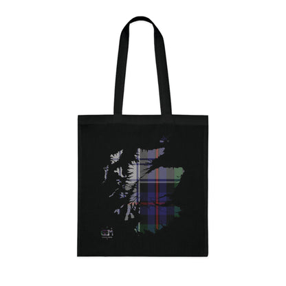 Reversible Scotland Tartan Map Cotton Tote Bag - Argyle Dress Tartan