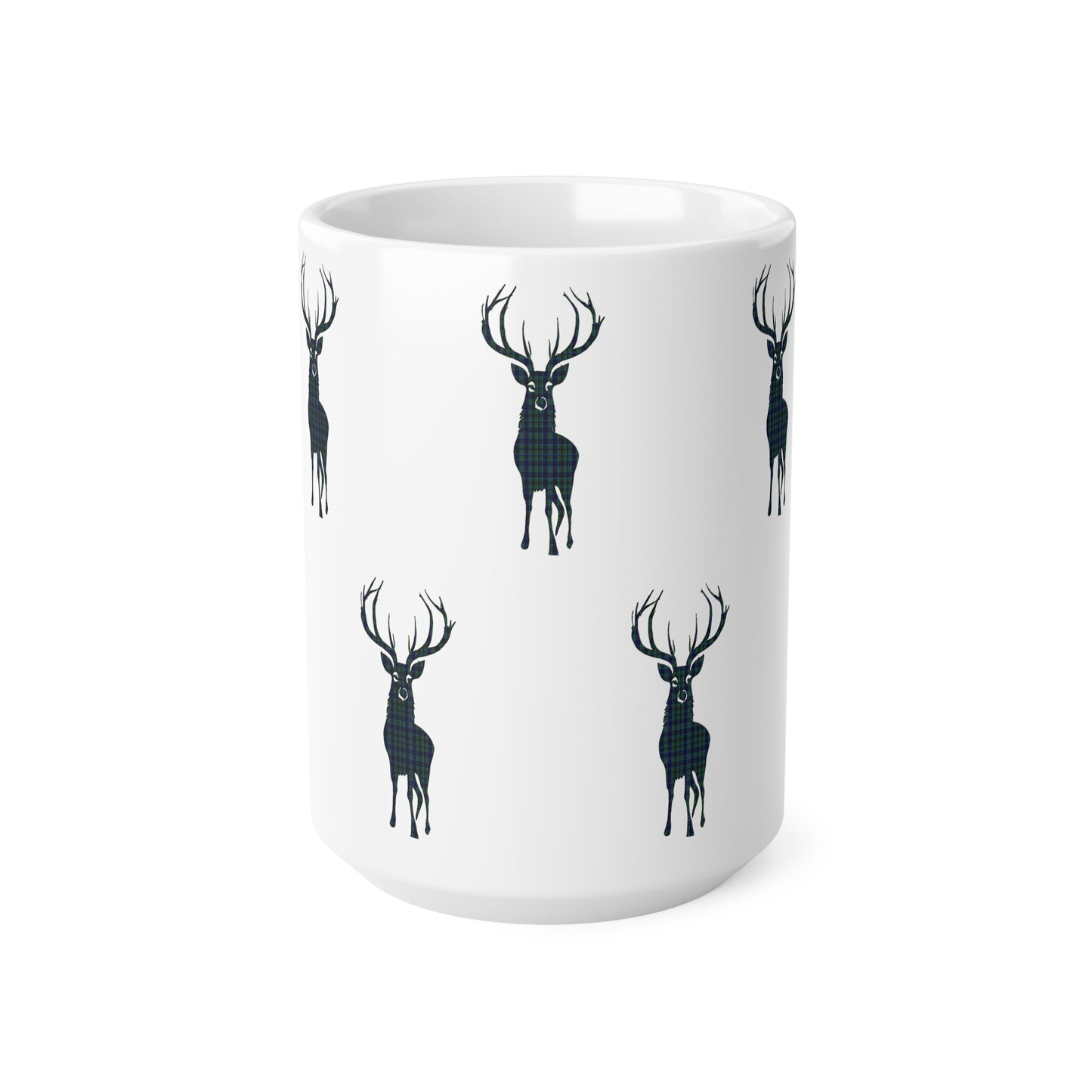 Tartan Stag Mug - Miller Tartan, Coffee Cup, Tea Cup, Scotland, White