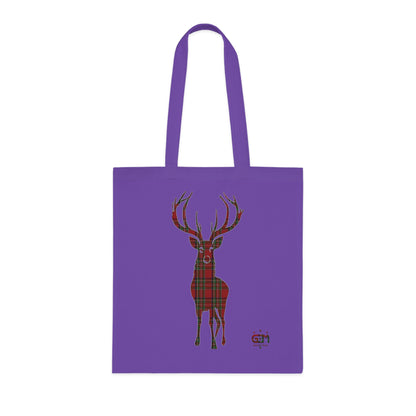 Reversible Scotland Tartan Stag Cotton Tote Bag - Stewart Royal Tartan