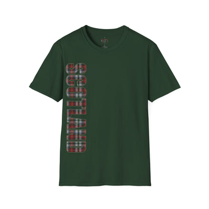 Scotland Lettering Stewart Tartan Softstyle T-Shirt, Unisex Tee, Various Colours