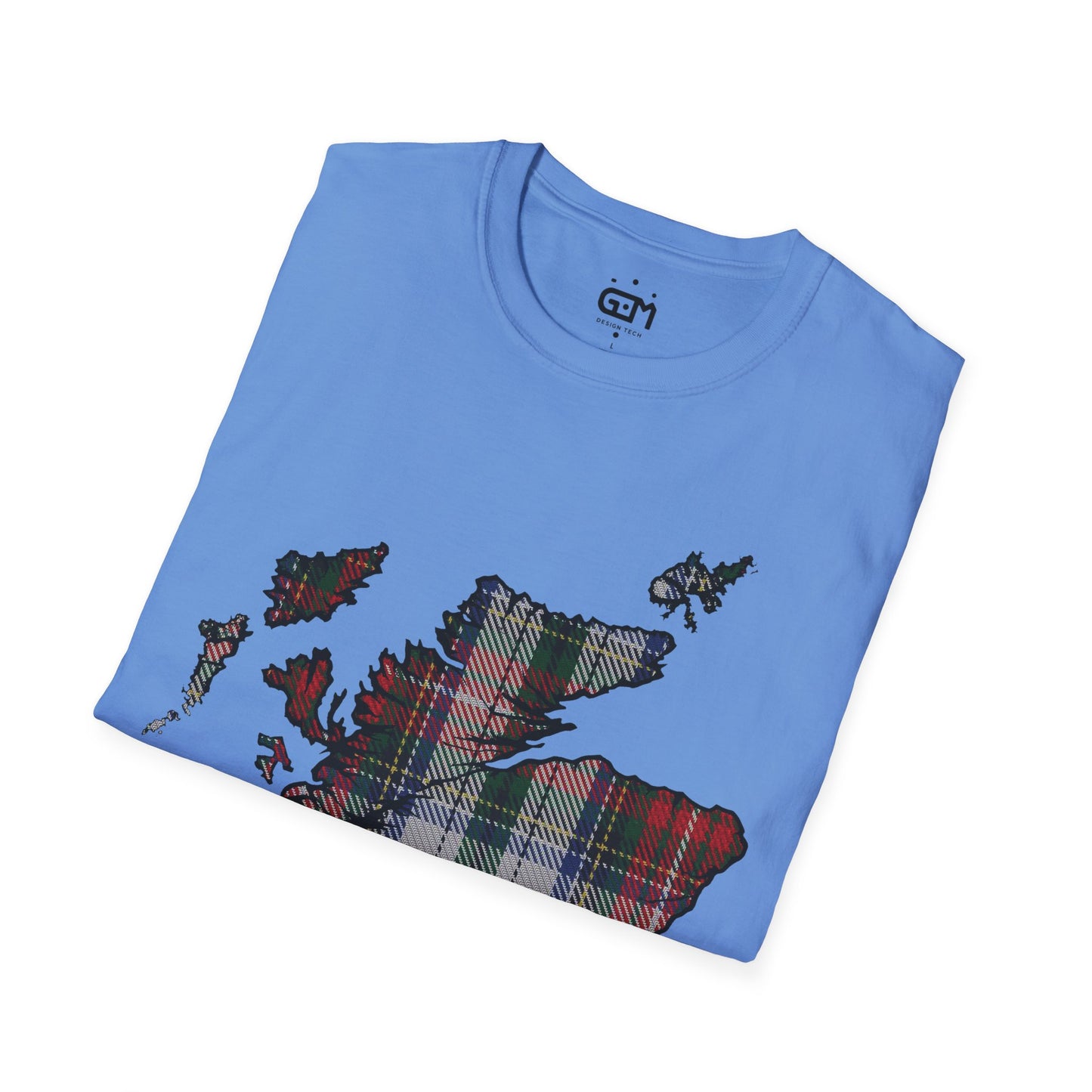 Scotland Tartan Map Softstyle Unisex T-Shirt, Stewart Tartan, Various Colours