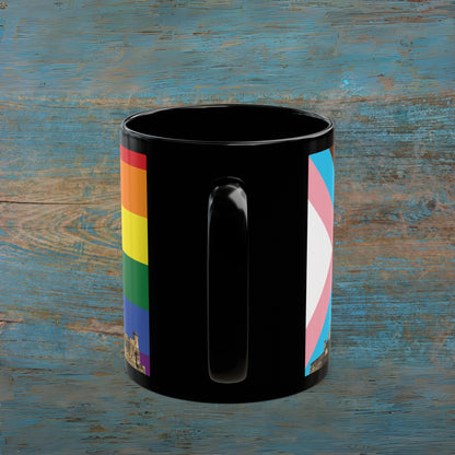 Edinburgh Castle Pride Progress Sky Photo Mug, Black