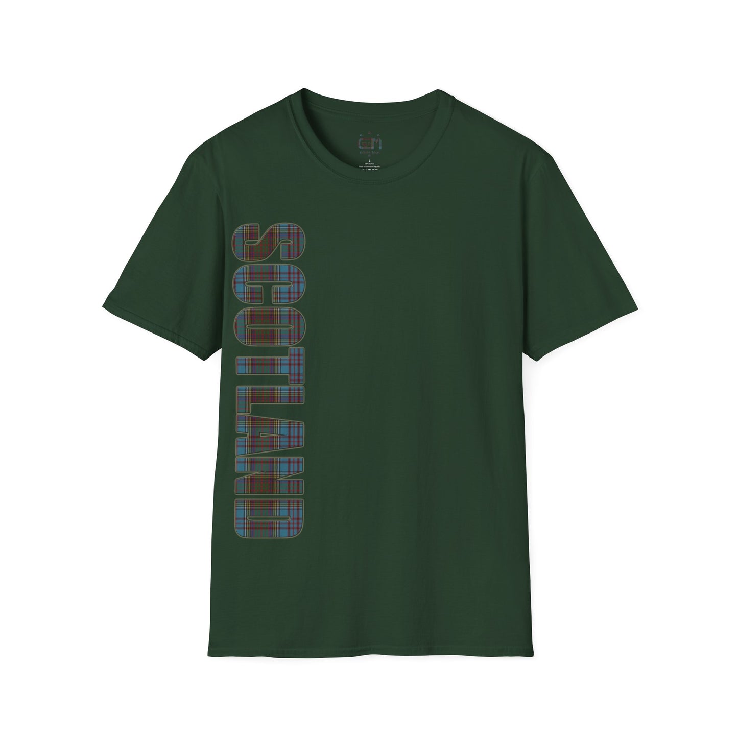 Scotland Lettering Anderson Tartan Softstyle T-Shirt, Unisex Tee, Various Colours