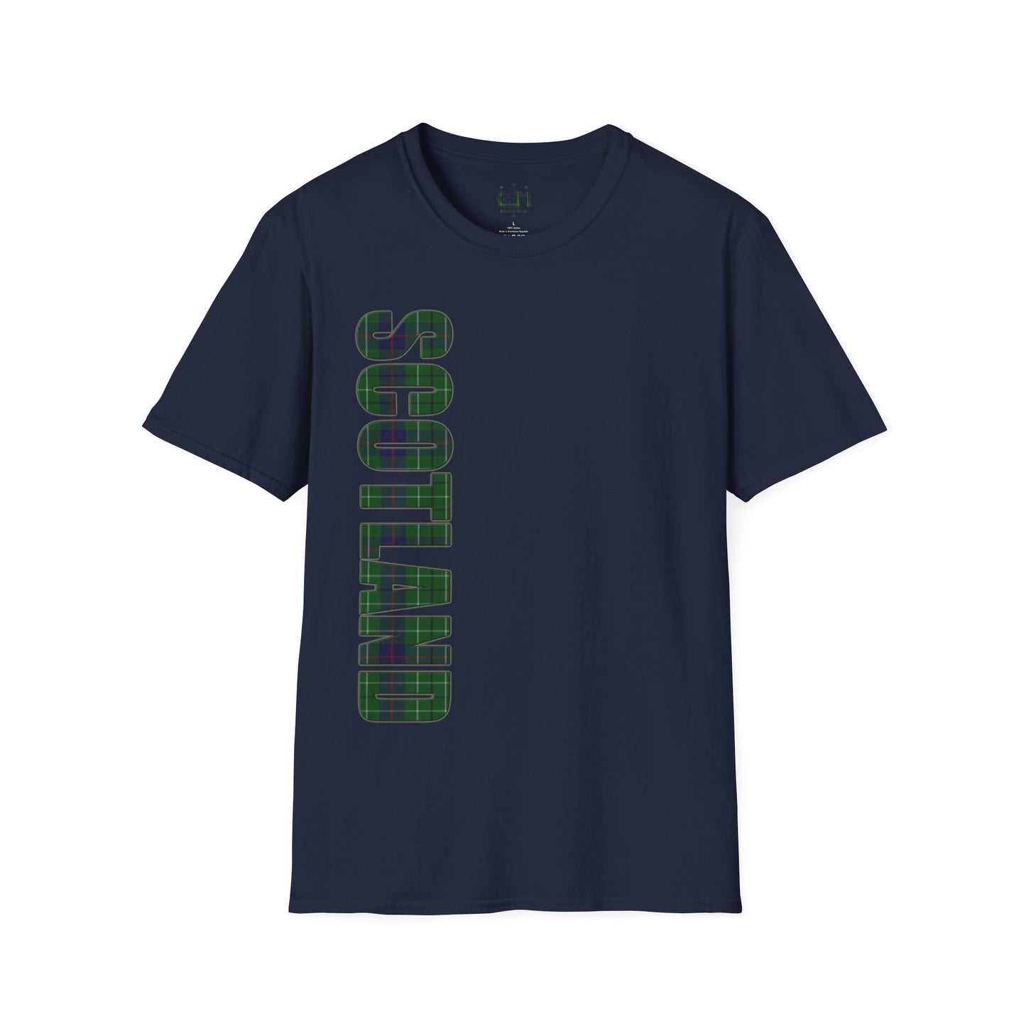 Scotland Lettering Tartan Softstyle Unisex T-Shirt, Duncan Tartan Tee