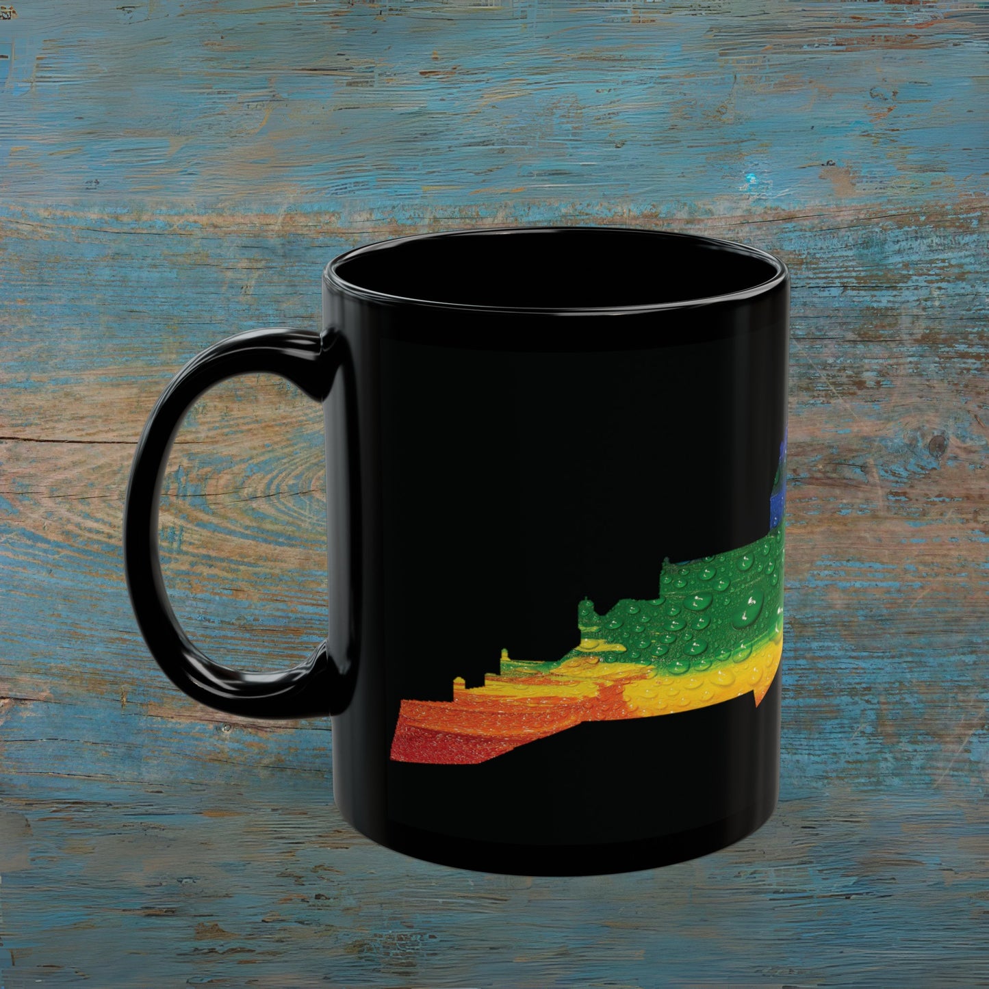 Edinburgh Castle Pride Rain Art Mug, Black