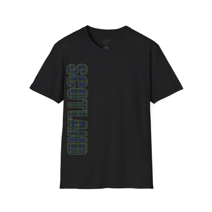 Scotland Lettering Gordon Tartan Softstyle T-Shirt, Unisex Tee, Various Colours