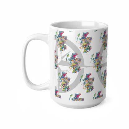 Scotland Colour Map Pattern Mug, Coffee Cup, Tea Cup, White