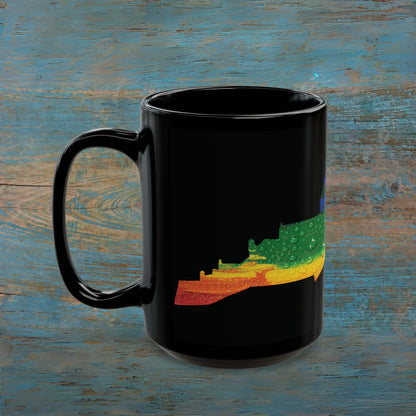 Edinburgh Castle Pride Rain Art Mug, Black