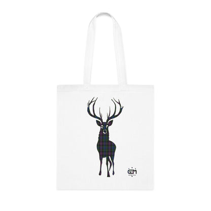 Reversible Scotland Tartan Stag Cotton Tote Bag - Rankin Tartan