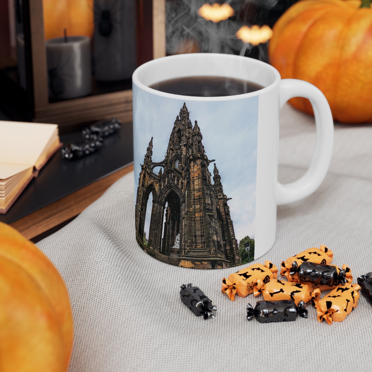 Scott Monument Photo Mug, Coffee Cup, Tea Cup, Scotland, White