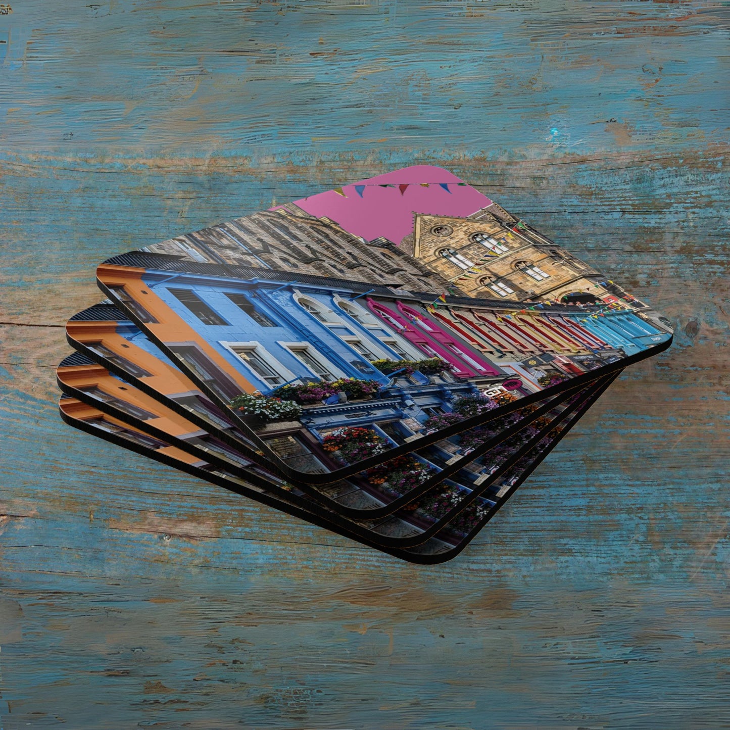 Scotland Up Close Cork Coaster Set - Photo Silhouettes