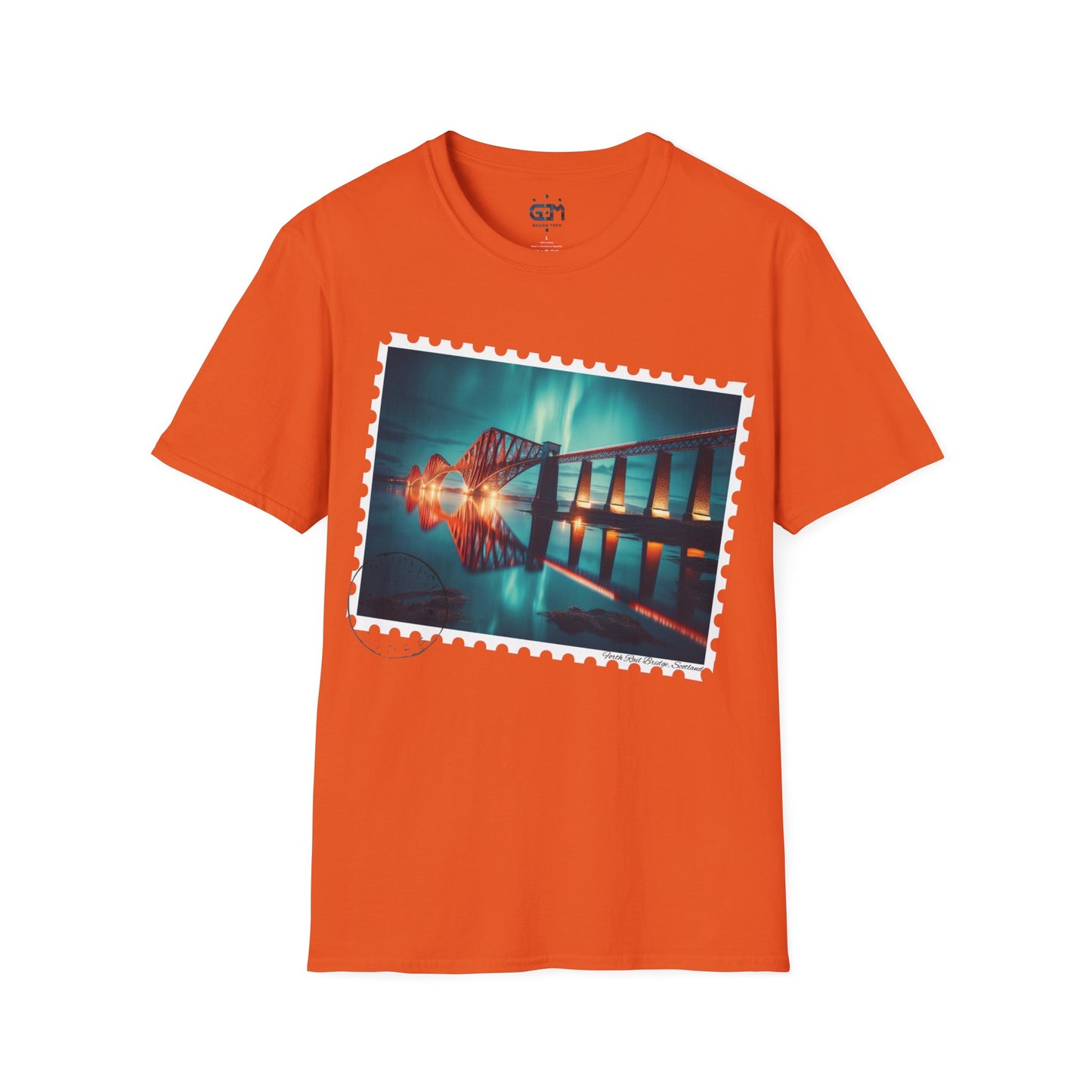 Postcard Forth Rail Bridge Art Softstyle T-Shirt, Unisex Tee, Scotland Shirt, Various Colours