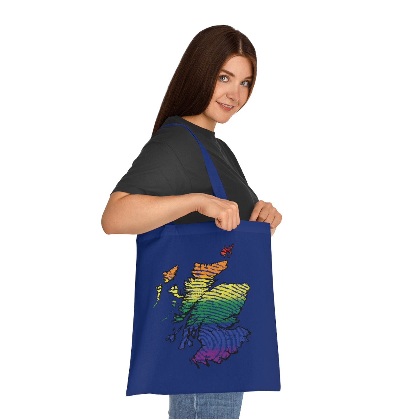 Scotland Pride Fingerprint Map Cotton Tote Bag