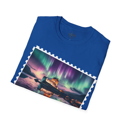 Postcard Eilean Donan Castle Art Softstyle T-Shirt, Unisex Tee, Scotland Shirt, Various Colours