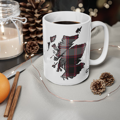 MacPherson Tartan Scotland Map Mug, Coffee Cup, Tea Cup, Scotland, White