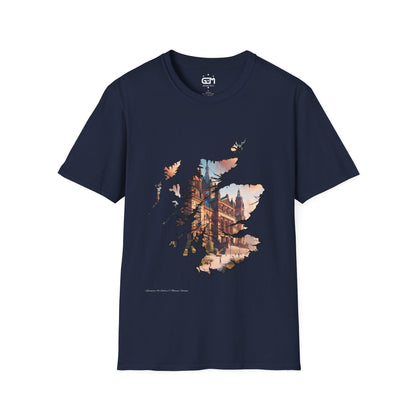 Glasgow Kelvingrove Art Gallery Scotland Map Softstyle Unisex T-Shirt, Scotland Shirt, Scottish Landmark Tee