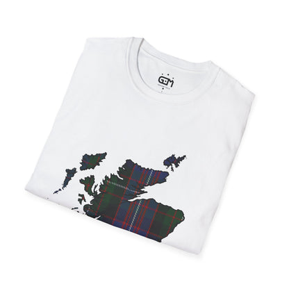 Scotland Tartan Map Softstyle Unisex T-Shirt - Rankin Tartan Tee