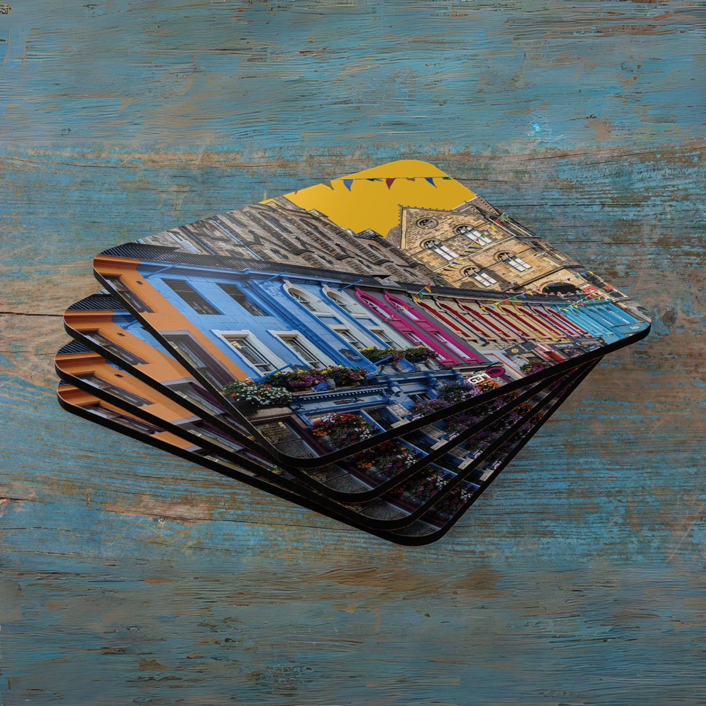 Scotland Up Close Cork Coaster Set - Photo Silhouettes