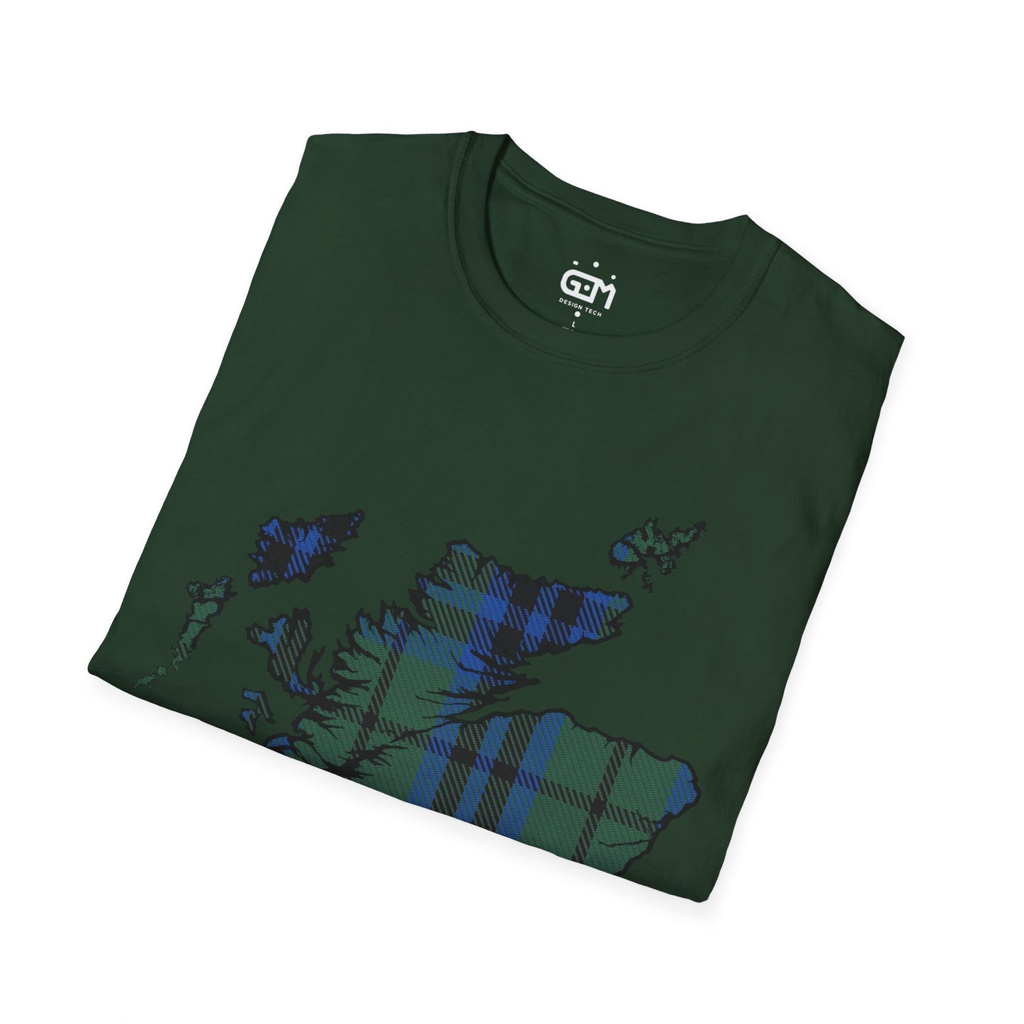 Scotland Tartan Map Softstyle Unisex T-Shirt, Keith Tartan, Various Colours