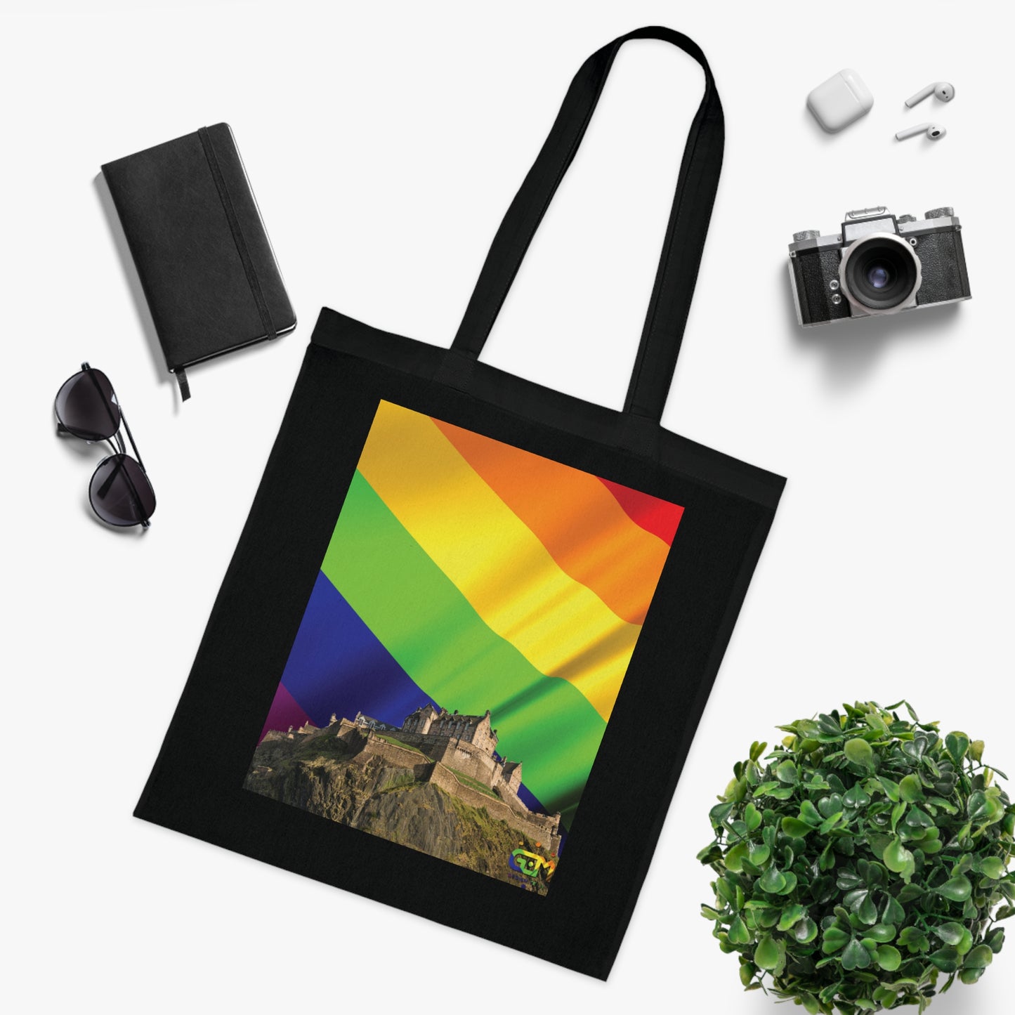 Edinburgh Castle Pride Flag Sky Cotton Tote Bag