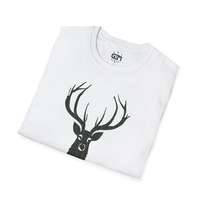 Tartan Stag Softstyle T-Shirt - Campbell Tartan, Unisex Tee, Scottish Scenery, Various Colours