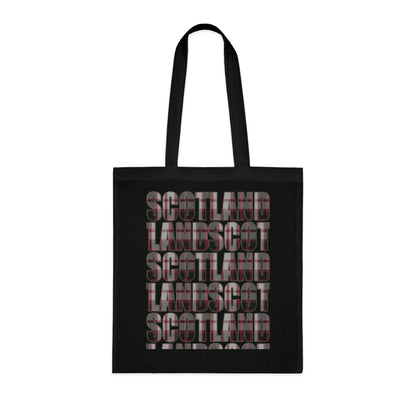 Reversible Scotland Tartan Map Cotton Tote Bag - MacPherson Tartan