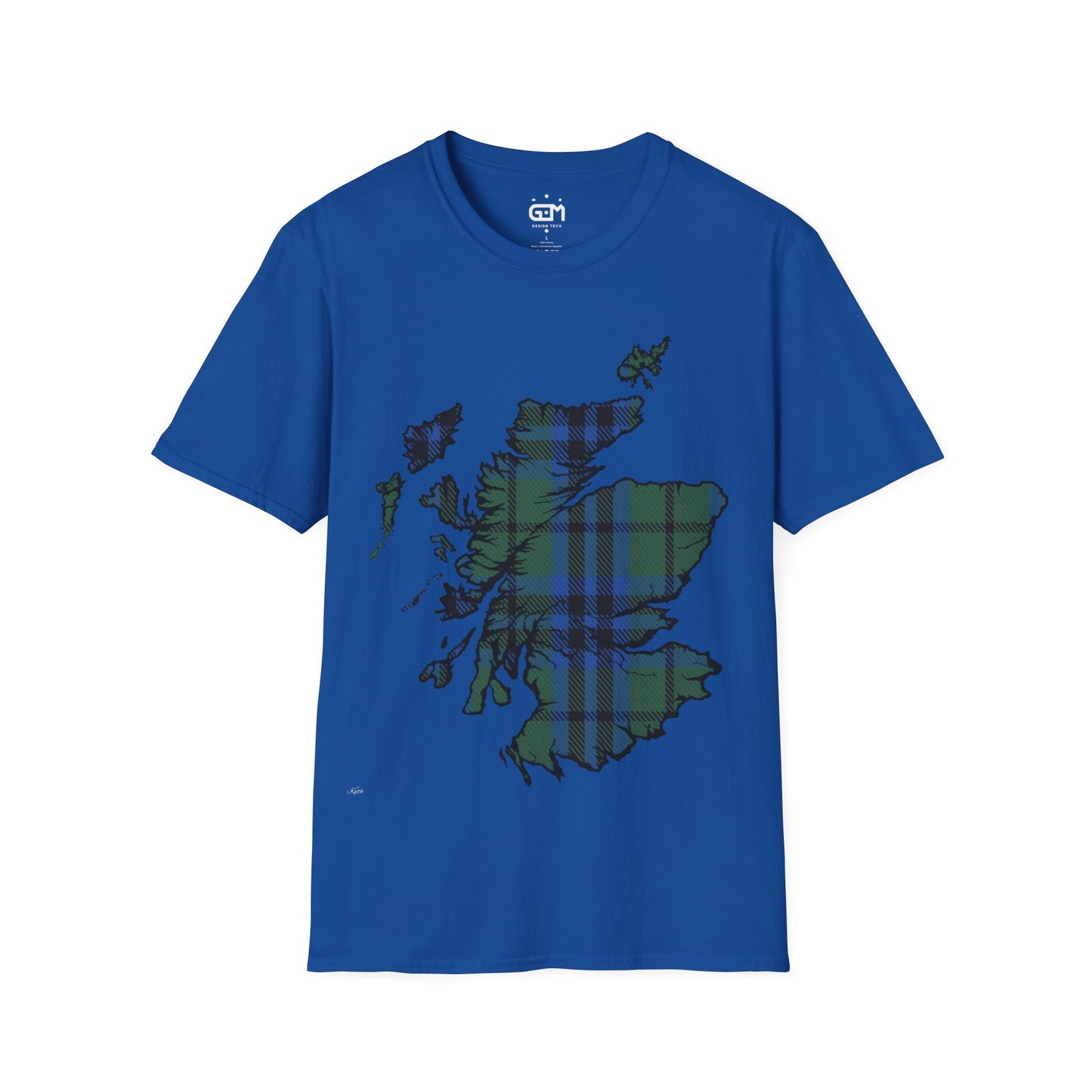 Scotland Tartan Map Softstyle Unisex T-Shirt, Keith Tartan, Various Colours