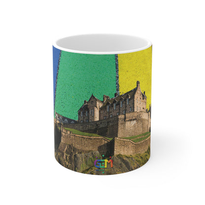 Edinburgh Castle Pride Road Sky Photo Mug, White