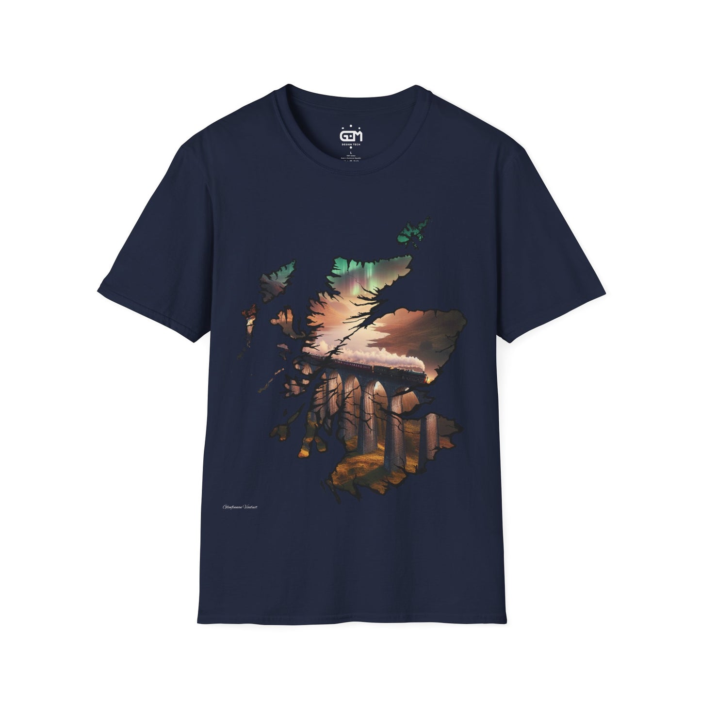 Glenfinnan Viaduct Scotland Map Softstyle T-Shirt, Unisex Tee, Scotland Shirt, Scottish Landmark, Nature, Scenery, Various Colours