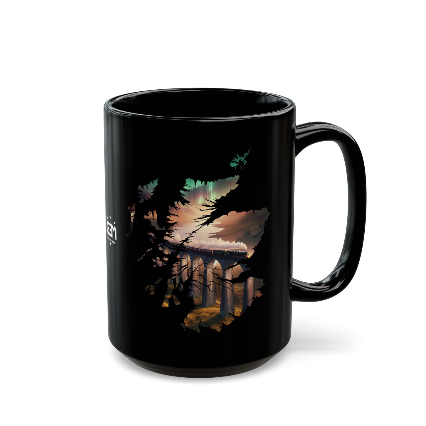 Glenfinnan Viaduct Scotland Map Mug, Coffee Cup, Tea Cup, Scottish Art, Scottish Landmarks, Scottish Nature, Black