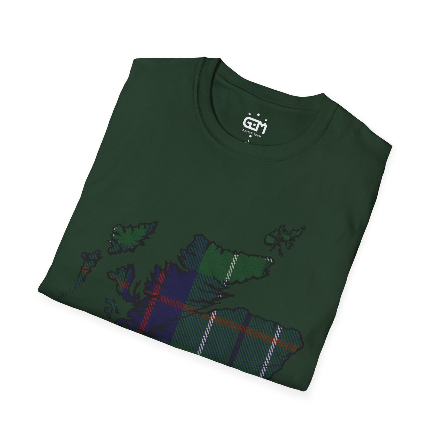 Scotland Tartan Map Softstyle Unisex T-Shirt, Duncan Tartan, Various Colours