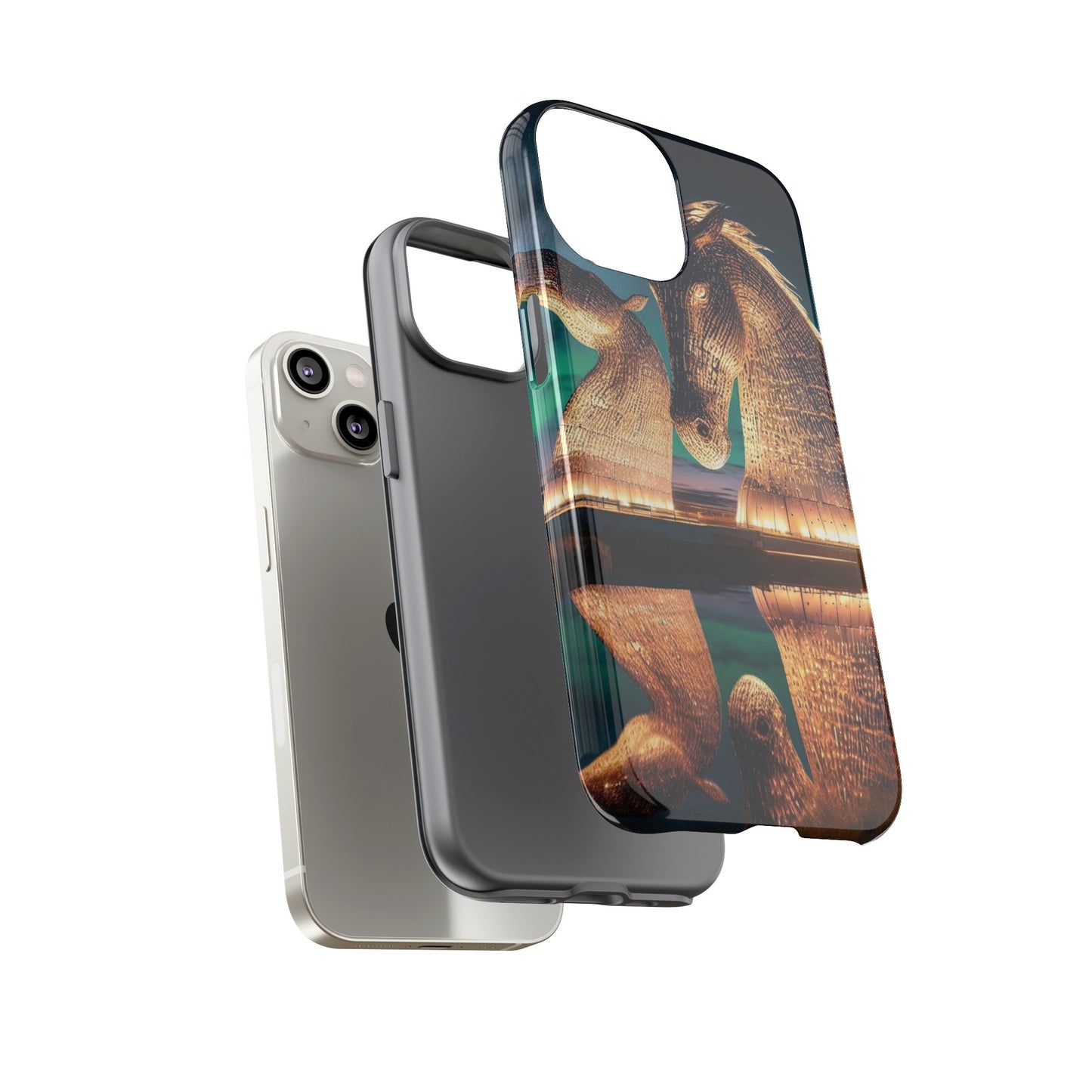 Kelpies Northern Lights Art Phone Case, Scotland, Various