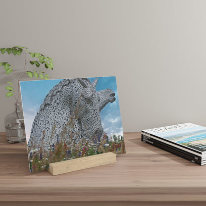 Photo Collection Gallery Stand Kelpies, Oak Picture Stand, Scotland Art, Scenery, Landmarks, Various Sizes