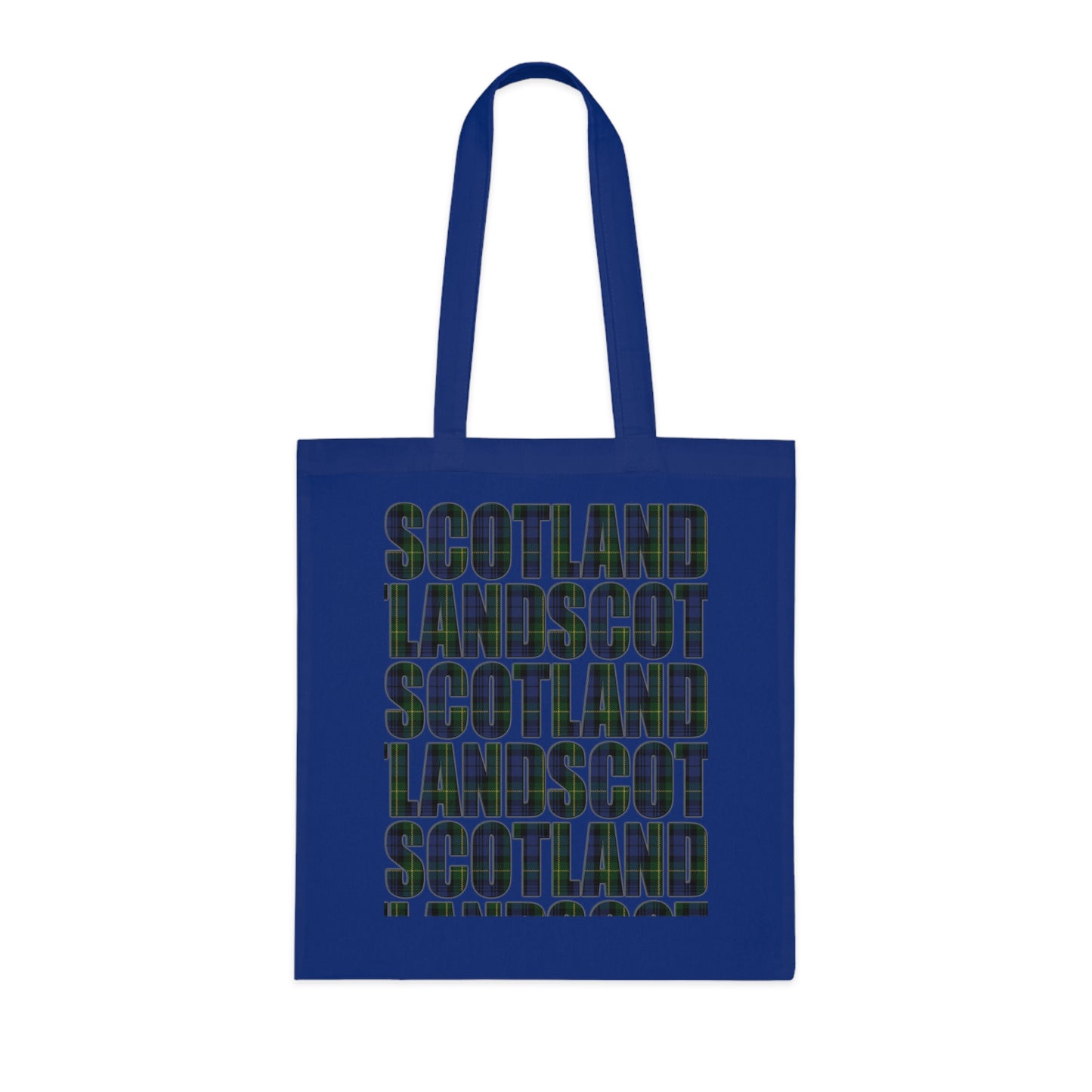 Reversible Scotland Tartan Map Cotton Tote Bag - Gordon Tartan