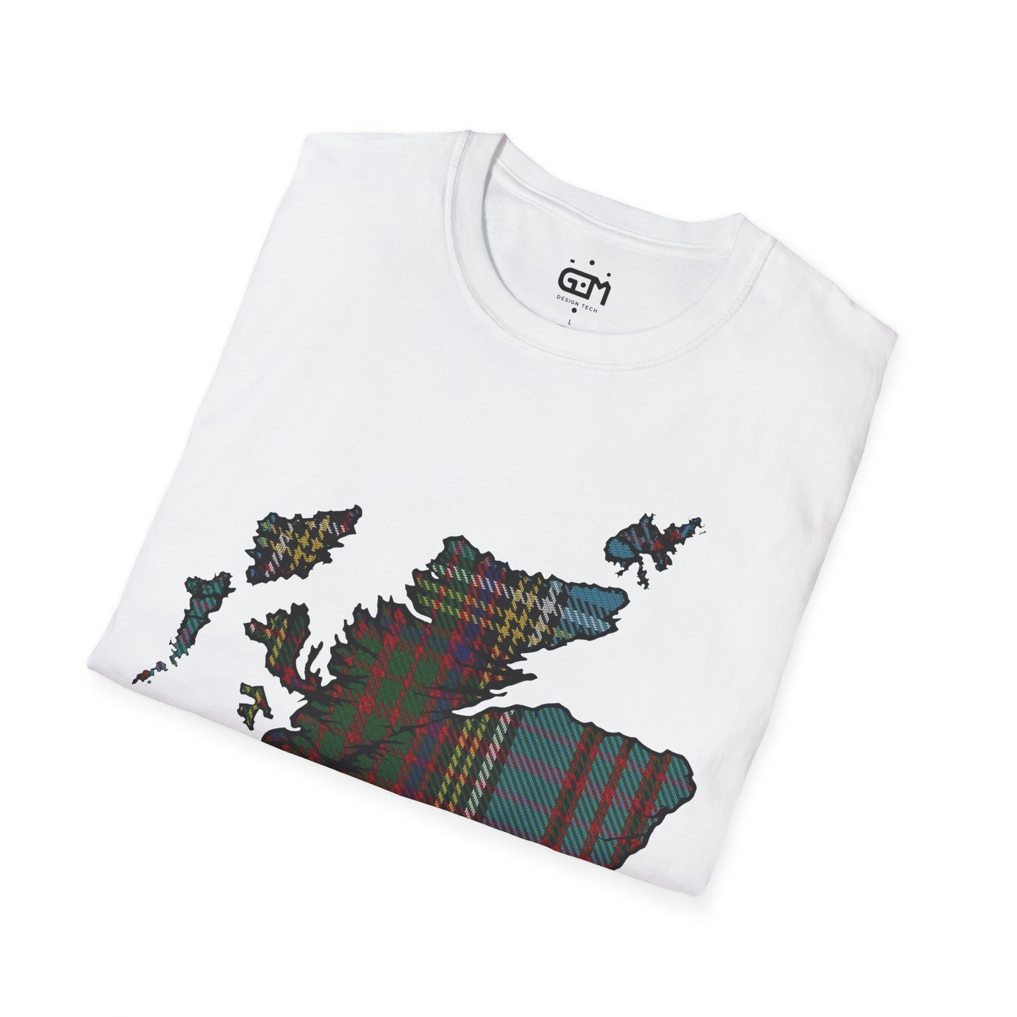 Scotland Tartan Map Softstyle Unisex T-Shirt, Anderson Tartan, Various Colours