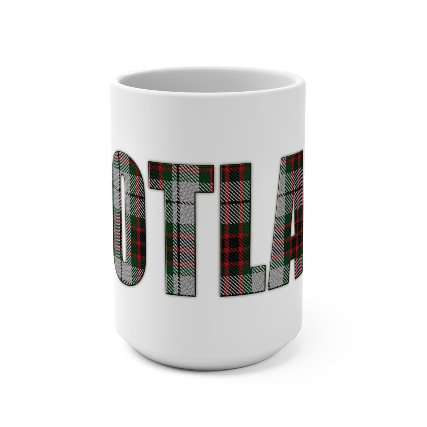 Scotland Lettering Tartan Mug 15oz, Fraser Tartan