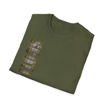 Tartan Scotland Lettrage Softstyle T-shirt unisexe, Buchanan Tartan Tee 