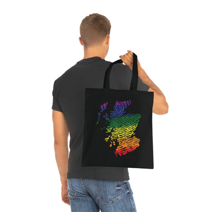 Scotland Pride Fingerprint Clan Map Cotton Tote Bag