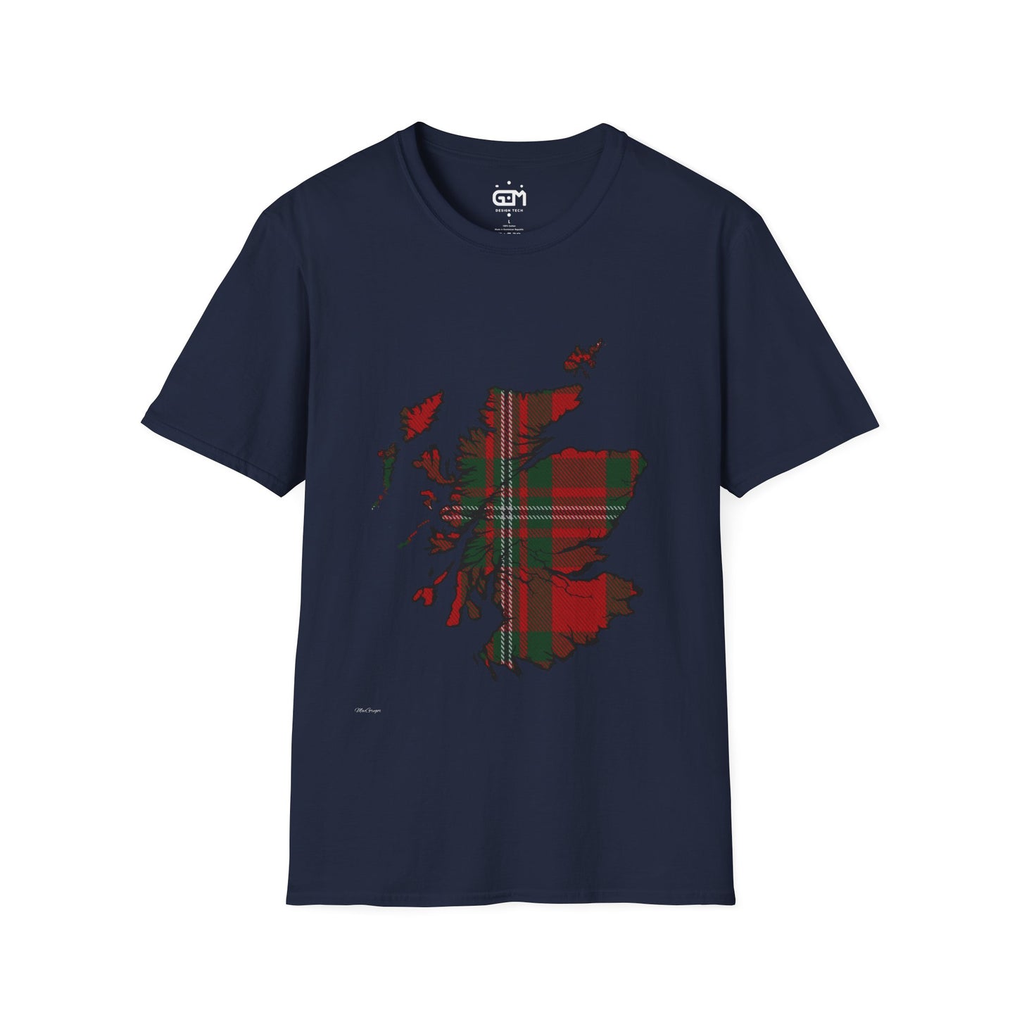 Scotland Tartan Map Softstyle Unisex T-Shirt - MacGregor Tartan Tee