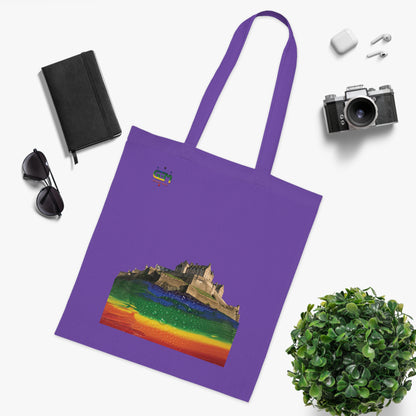 Pride Rain Rock Edinburgh Castle Cotton Tote Bag