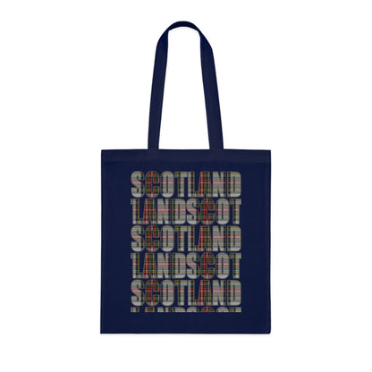 Reversible Scotland Tartan Map Cotton Tote Bag - Stewart Dress Tartan