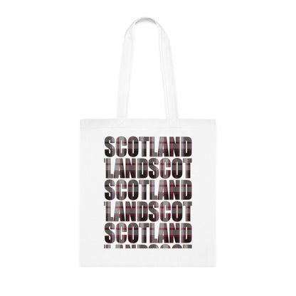 Reversible Scotland Tartan Map Cotton Tote Bag - MacPherson Tartan